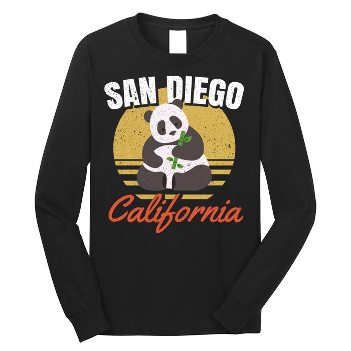 San Diego Retro Panda Zoo California Vintage Long Sleeve Shirt