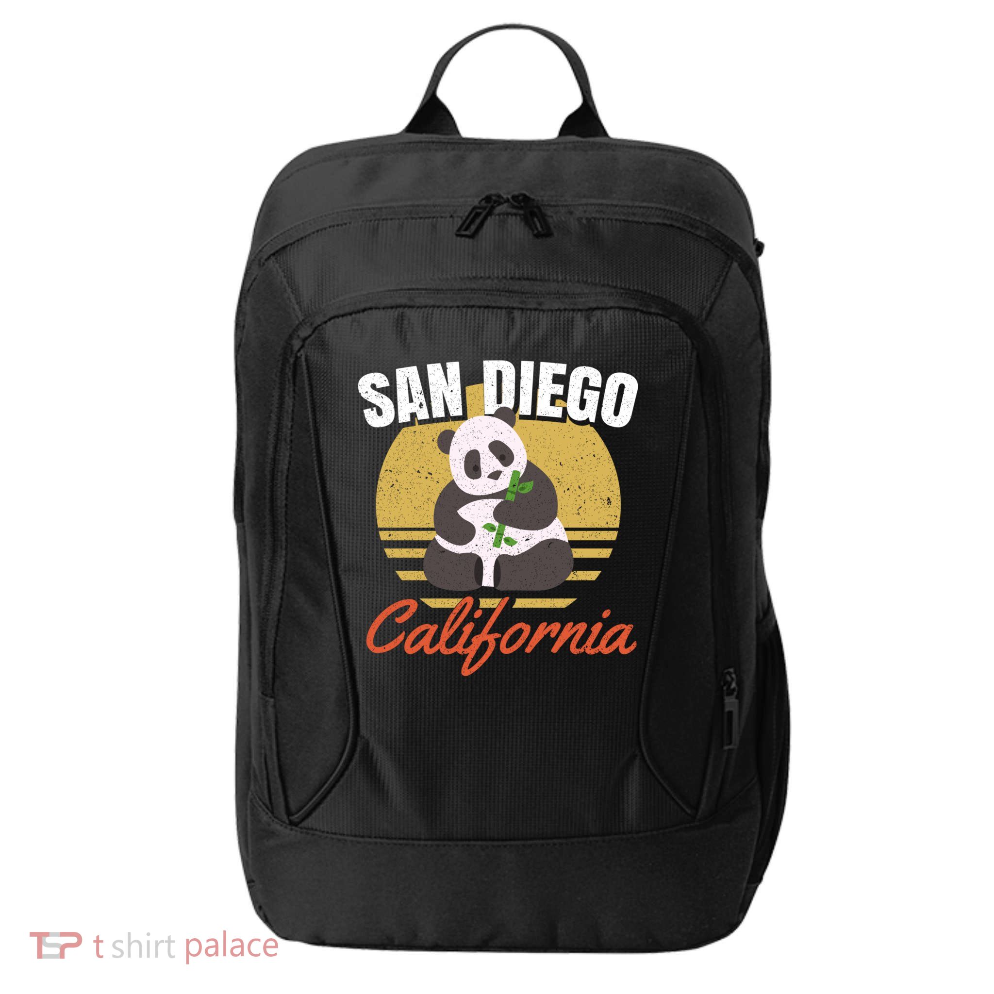 San Diego Retro Panda Zoo California Vintage City Backpack