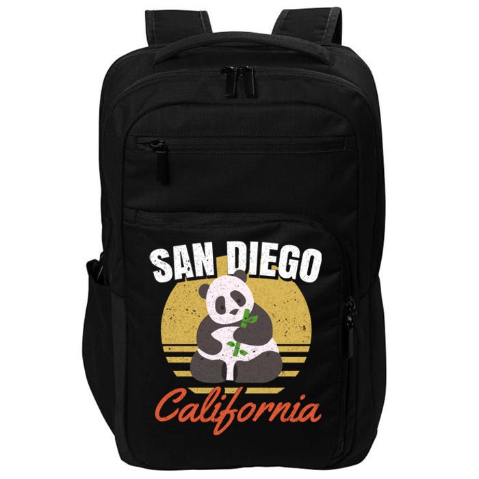 San Diego Retro Panda Zoo California Vintage Impact Tech Backpack