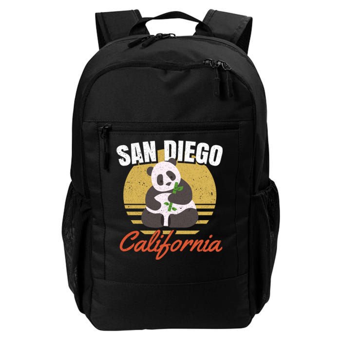 San Diego Retro Panda Zoo California Vintage Daily Commute Backpack