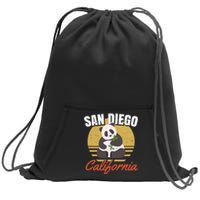 San Diego Retro Panda Zoo California Vintage Sweatshirt Cinch Pack Bag