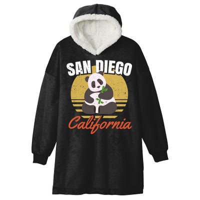 San Diego Retro Panda Zoo California Vintage Hooded Wearable Blanket