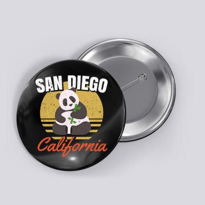 San Diego Retro Panda Zoo California Vintage Button