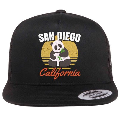 San Diego Retro Panda Zoo California Vintage Flatbill Hat