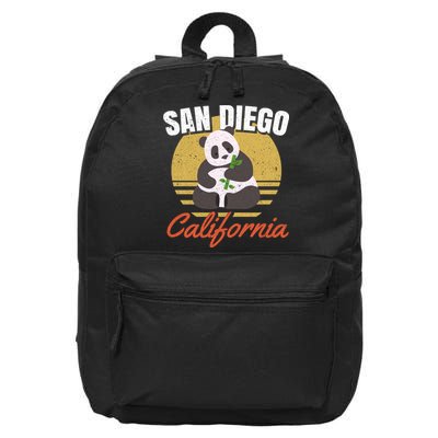 San Diego Retro Panda Zoo California Vintage 16 in Basic Backpack