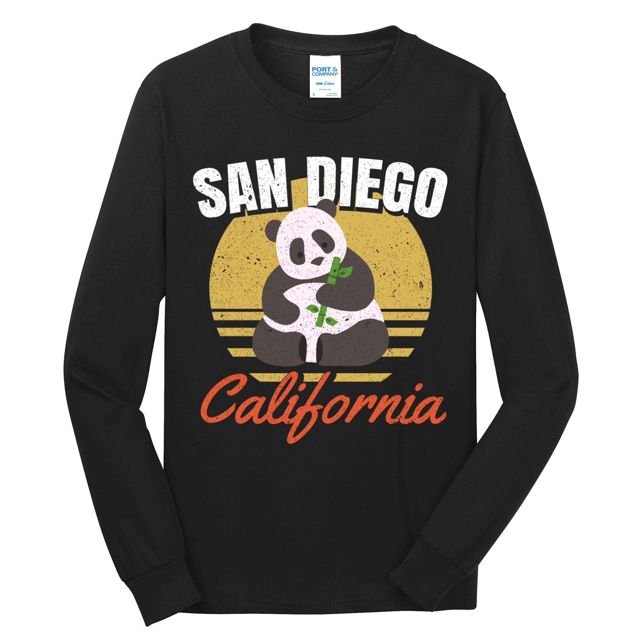 San Diego Retro Panda Zoo California Vintage Tall Long Sleeve T-Shirt