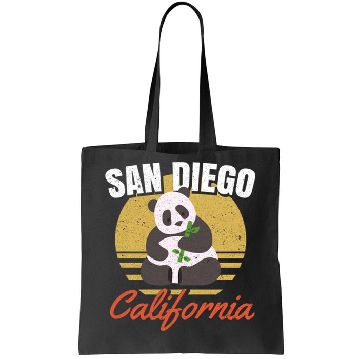 San Diego Retro Panda Zoo California Vintage Tote Bag