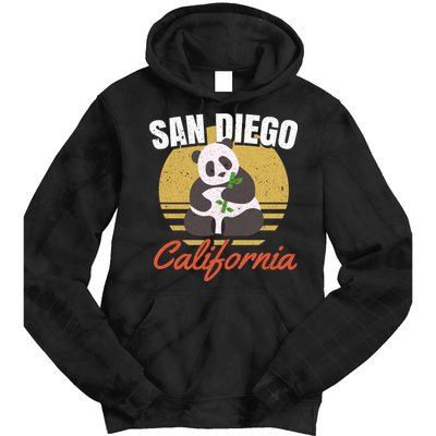 San Diego Retro Panda Zoo California Vintage Tie Dye Hoodie