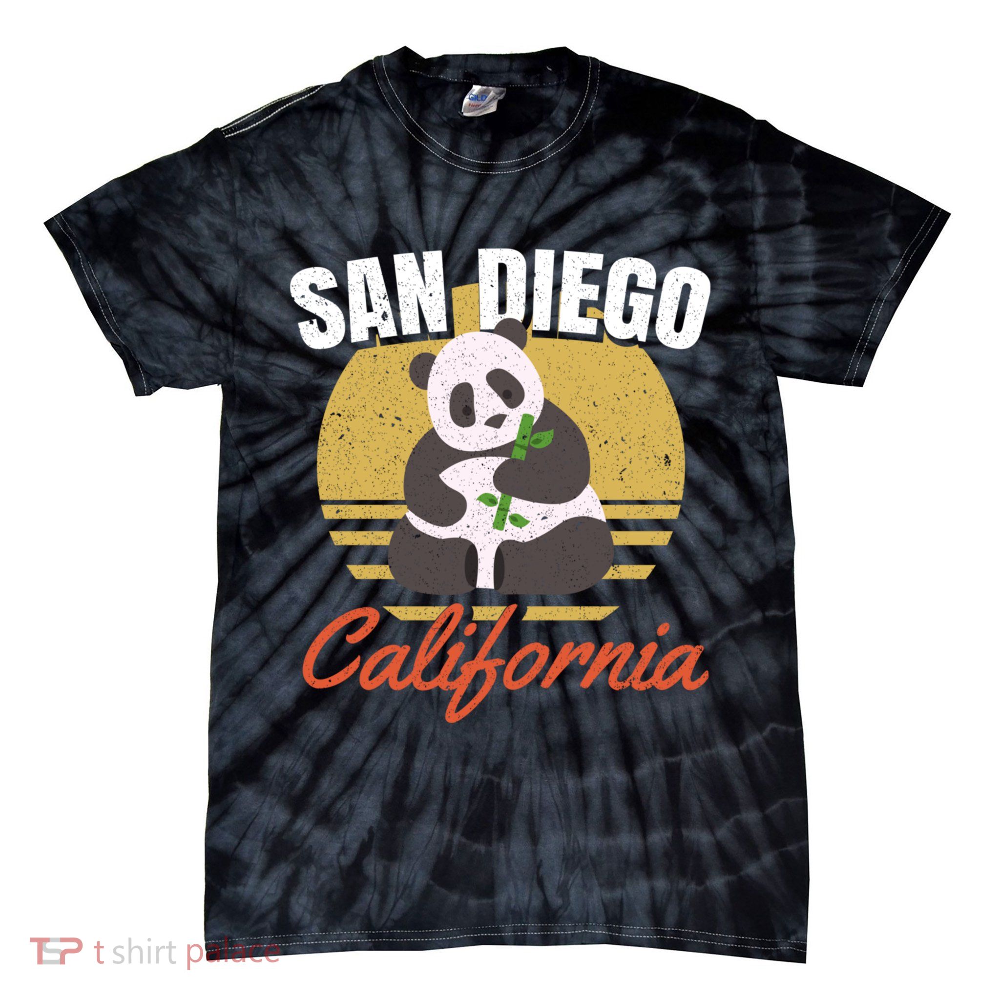 San Diego Retro Panda Zoo California Vintage Tie-Dye T-Shirt