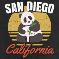 San Diego Retro Panda Zoo California Vintage Golf Towel