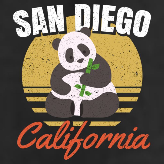 San Diego Retro Panda Zoo California Vintage Golf Towel