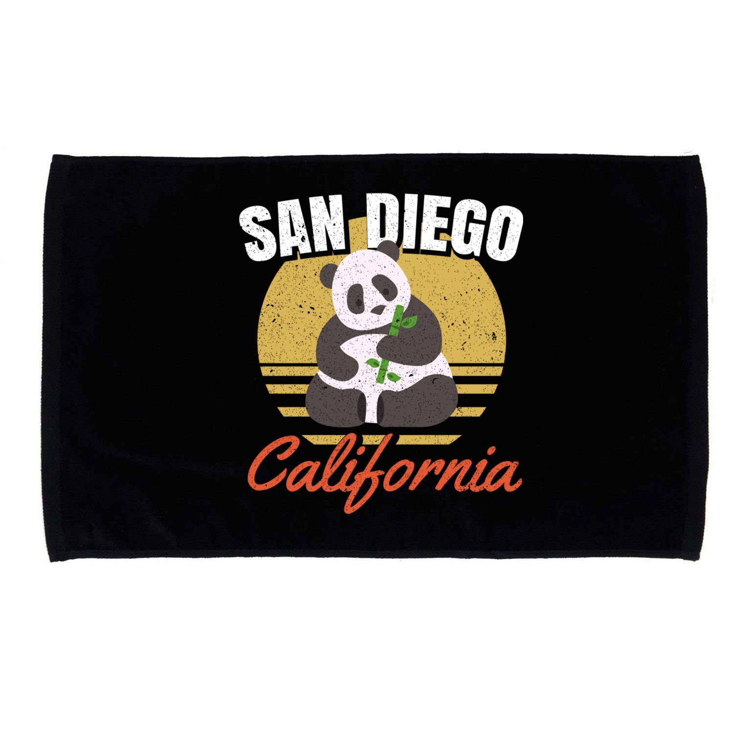 San Diego Retro Panda Zoo California Vintage Microfiber Hand Towel