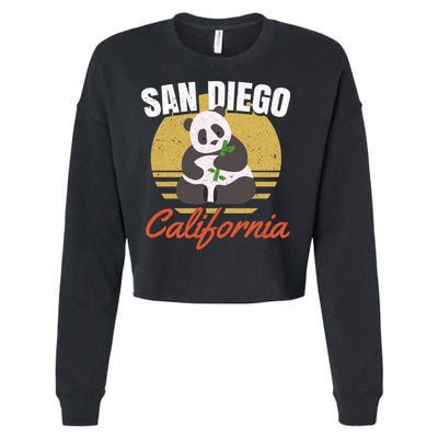 San Diego Retro Panda Zoo California Vintage Cropped Pullover Crew
