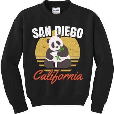 San Diego Retro Panda Zoo California Vintage Kids Sweatshirt