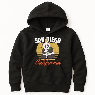 San Diego Retro Panda Zoo California Vintage Kids Hoodie