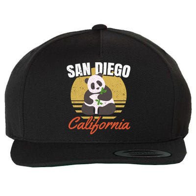 San Diego Retro Panda Zoo California Vintage Wool Snapback Cap