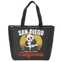 San Diego Retro Panda Zoo California Vintage Zip Tote Bag