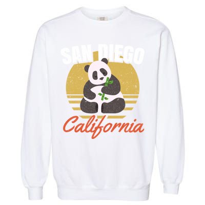 San Diego Retro Panda Zoo California Vintage Garment-Dyed Sweatshirt