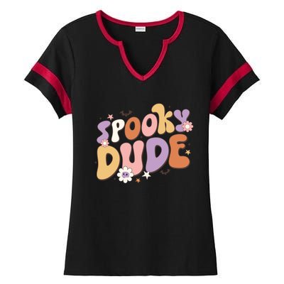 Spooky Dude Retro Groovy Halloween Gift Ladies Halftime Notch Neck Tee