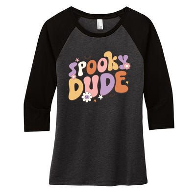 Spooky Dude Retro Groovy Halloween Gift Women's Tri-Blend 3/4-Sleeve Raglan Shirt