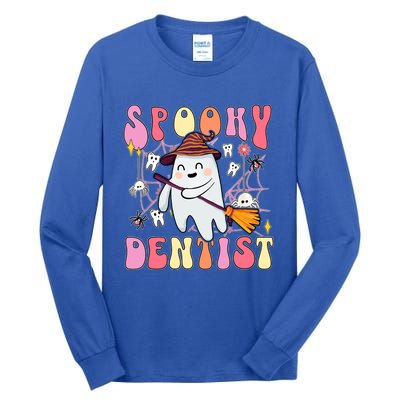 Spooky Dentist Retro Halloween Ghost Dental Humor Gift Tall Long Sleeve T-Shirt