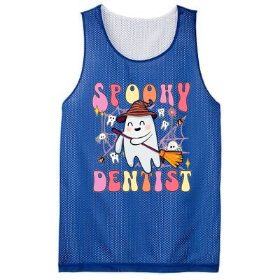 Spooky Dentist Retro Halloween Ghost Dental Humor Gift Mesh Reversible Basketball Jersey Tank