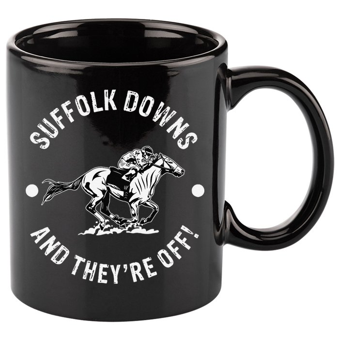 Suffolk Downs Racetrack Horse Racing Fan Equestrian MA Derby 11oz C Handle Ceramic Mug