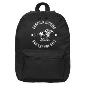 Suffolk Downs Racetrack Horse Racing Fan Equestrian MA Derby 16 in Basic Backpack