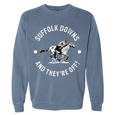 Suffolk Downs Racetrack Horse Racing Fan Equestrian MA Derby Garment-Dyed Sweatshirt