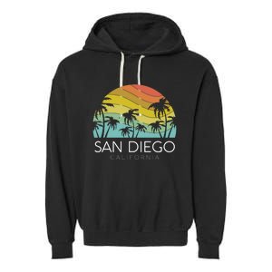 San Diego Retro California La Jolla Oceanside Carlsbad Poway Garment-Dyed Fleece Hoodie