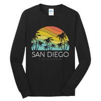 San Diego Retro California La Jolla Oceanside Carlsbad Poway Tall Long Sleeve T-Shirt