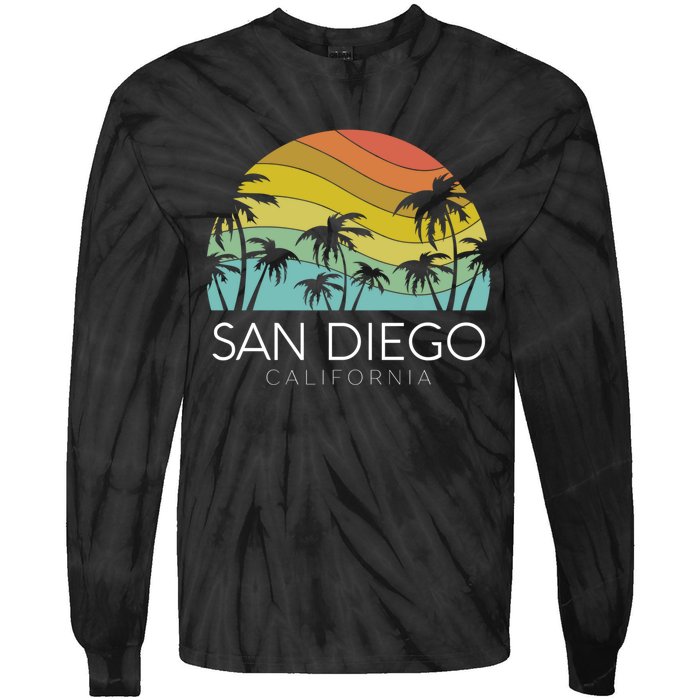 San Diego Retro California La Jolla Oceanside Carlsbad Poway Tie-Dye Long Sleeve Shirt