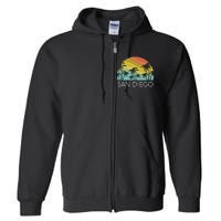 San Diego Retro California La Jolla Oceanside Carlsbad Poway Full Zip Hoodie