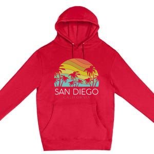 San Diego Retro California La Jolla Oceanside Carlsbad Poway Premium Pullover Hoodie