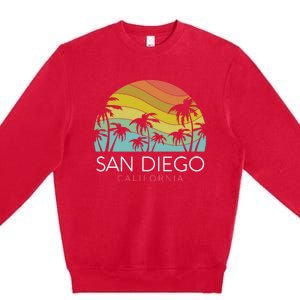 San Diego Retro California La Jolla Oceanside Carlsbad Poway Premium Crewneck Sweatshirt