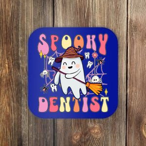 Spooky Dentist Retro Halloween Ghost Dental Humor Gift Coaster