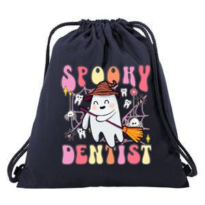 Spooky Dentist Retro Halloween Ghost Dental Humor Gift Drawstring Bag