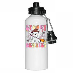 Spooky Dentist Retro Halloween Ghost Dental Humor Gift Aluminum Water Bottle