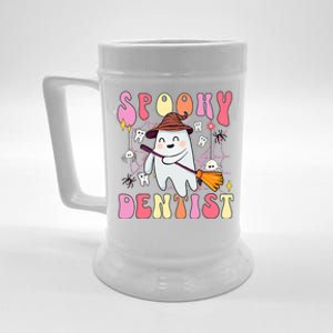 Spooky Dentist Retro Halloween Ghost Dental Humor Gift Beer Stein