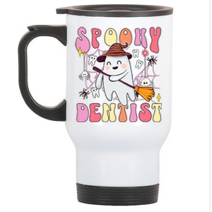 Spooky Dentist Retro Halloween Ghost Dental Humor Gift Stainless Steel Travel Mug