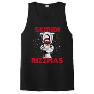 Skibi Di Rizzmas Funny Santa Toilet White Elephant Christmas PosiCharge Competitor Tank