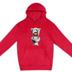 Skibi Di Rizzmas Funny Santa Toilet White Elephant Christmas Premium Pullover Hoodie