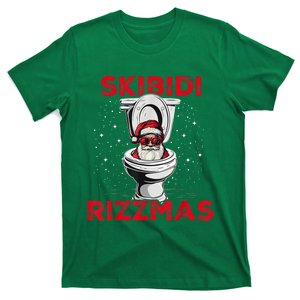 Skibi Di Rizzmas Funny Santa Toilet White Elephant Christmas T-Shirt