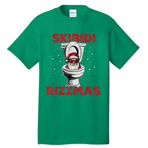 Skibi Di Rizzmas Funny Santa Toilet White Elephant Christmas Tall T-Shirt