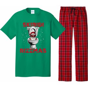 Skibi Di Rizzmas Funny Santa Toilet White Elephant Christmas Pajama Set