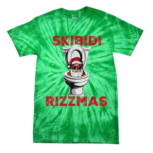 Skibi Di Rizzmas Funny Santa Toilet White Elephant Christmas Tie-Dye T-Shirt