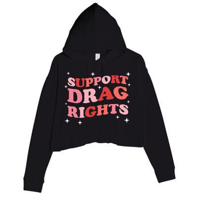 Support Drag Rights Drag Show Supporter Sassy Drag Queen Crop Fleece Hoodie