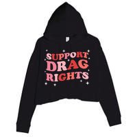 Support Drag Rights Drag Show Supporter Sassy Drag Queen Crop Fleece Hoodie