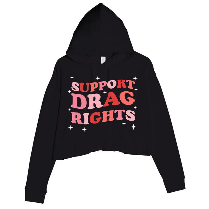 Support Drag Rights Drag Show Supporter Sassy Drag Queen Crop Fleece Hoodie