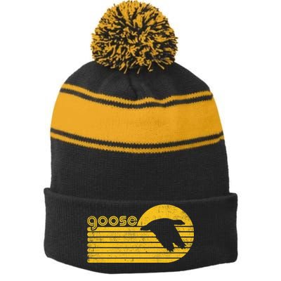 San Diego Rally Goose Premium Stripe Pom Pom Beanie